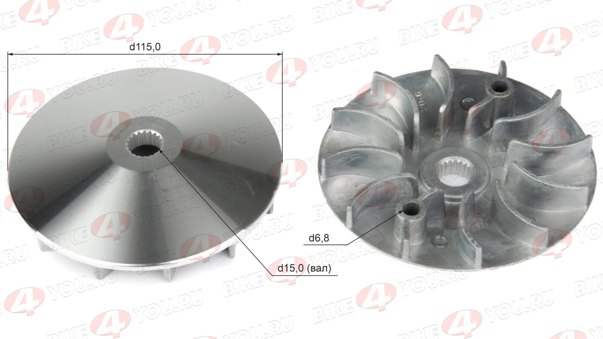 Крыльчатка генератора и вариатора 163QMK с балансиром 