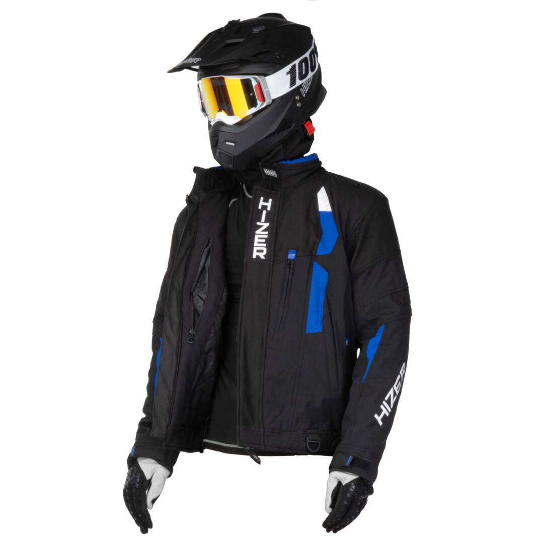 Куртка для снегохода HIZER №2 black-blue (текстиль) (XL)