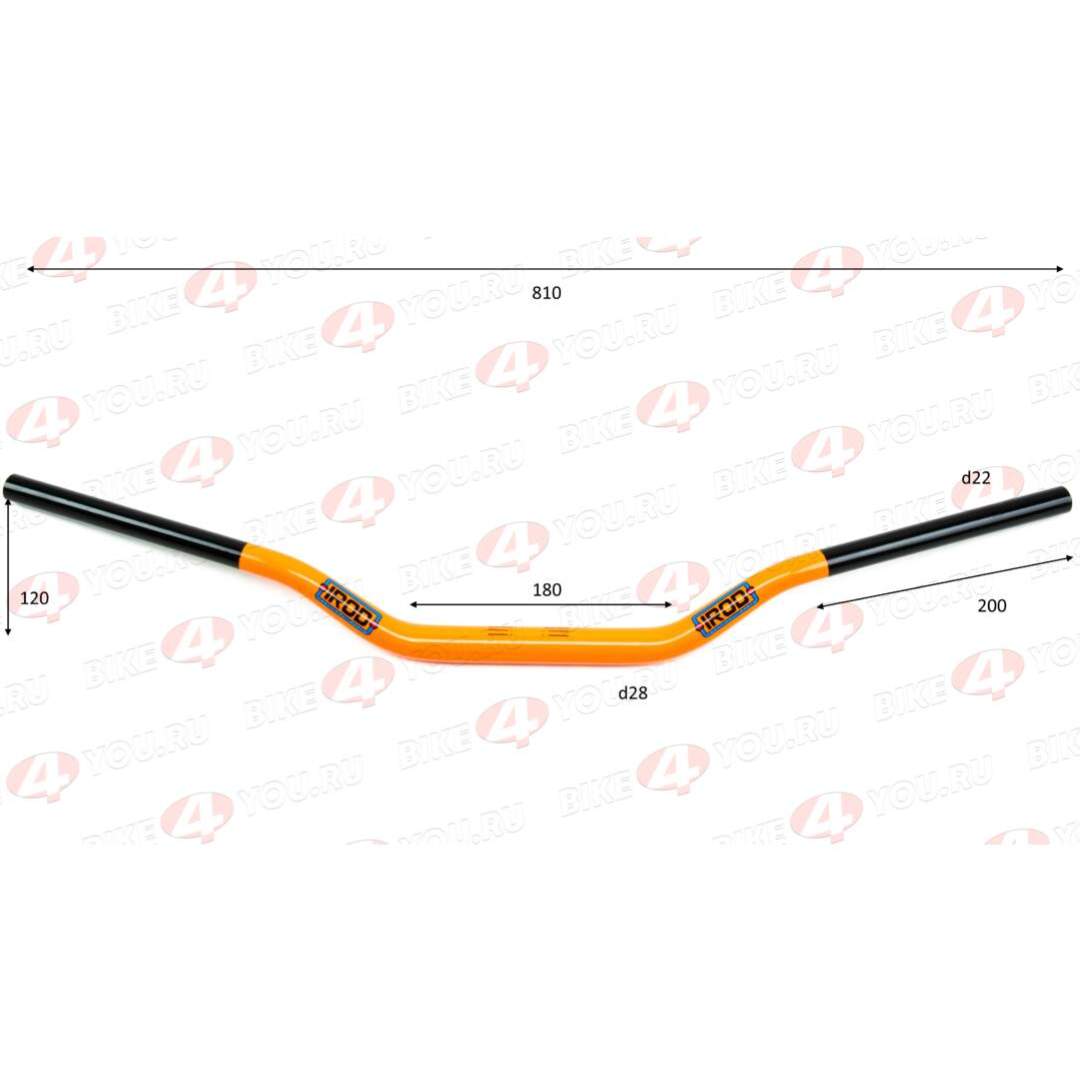 Руль 28мм №3 двухцветный оранжевый