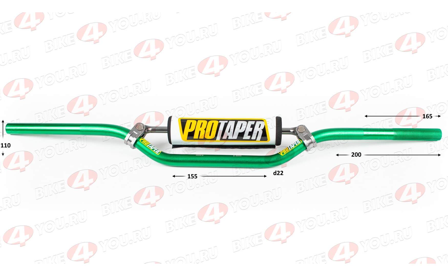 Руль 22мм №1 с перекладиной+защита зеленый