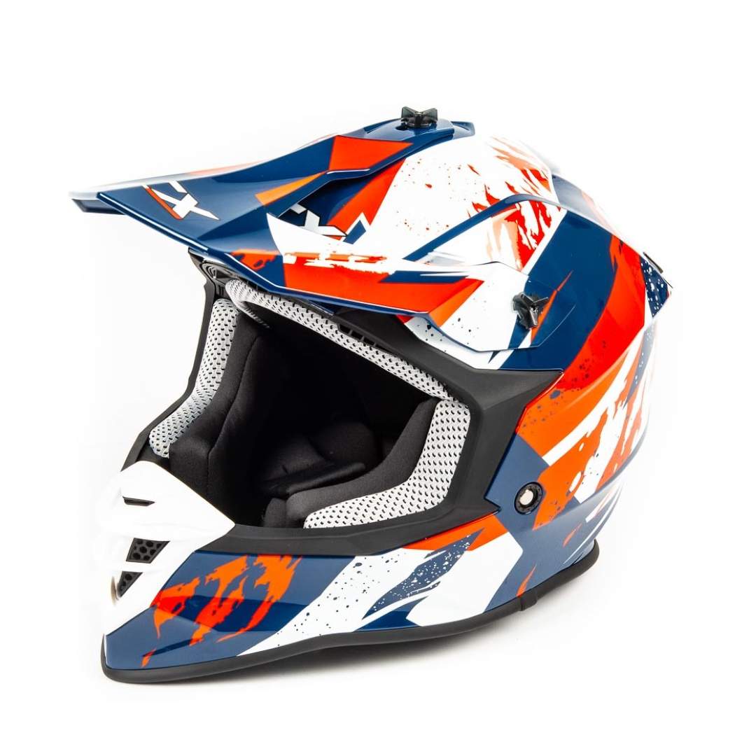 Шлем мото кроссовый GTX 633 №3 (S) BLUE/RED WHITE
