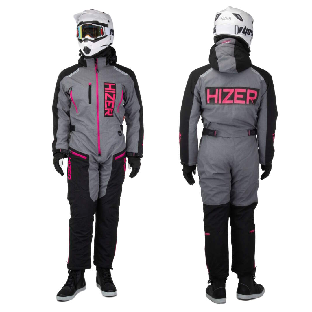 Комбинезон для снегохода (женский) HIZER №4 black-gray (текстиль) (S)