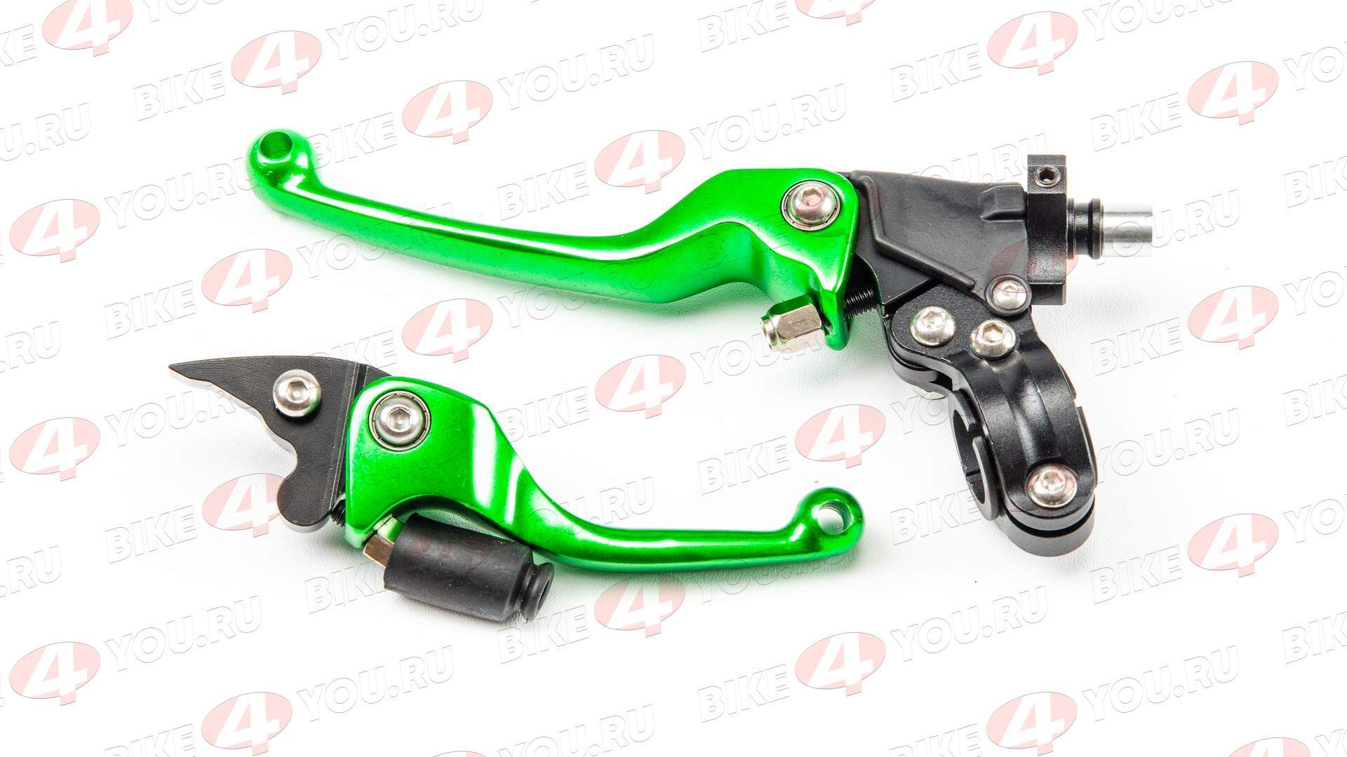 Рычаг сцепления+тормоза с кронштейном №1 CNC зеленый