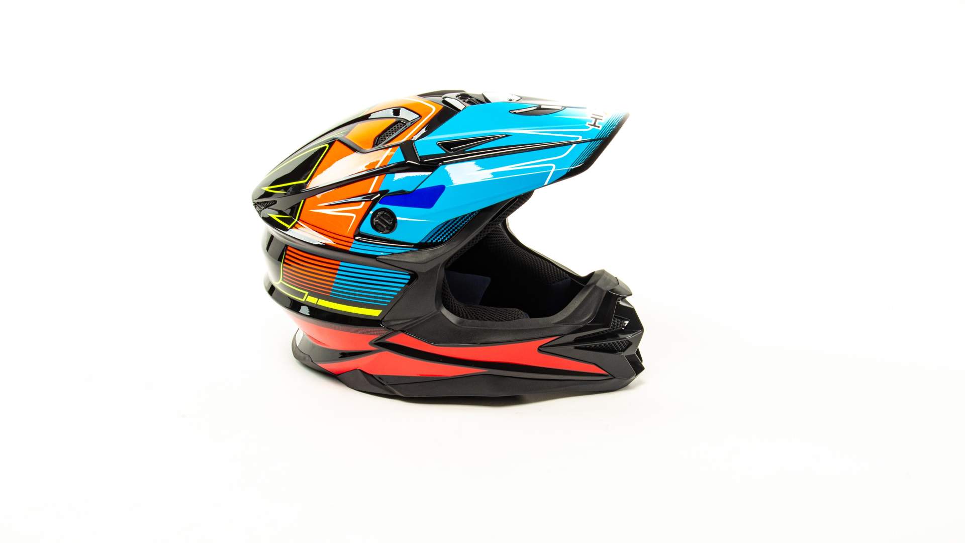 Шлем мото кроссовый HIZER J6803 №3 (XL) BLACK/BLUE