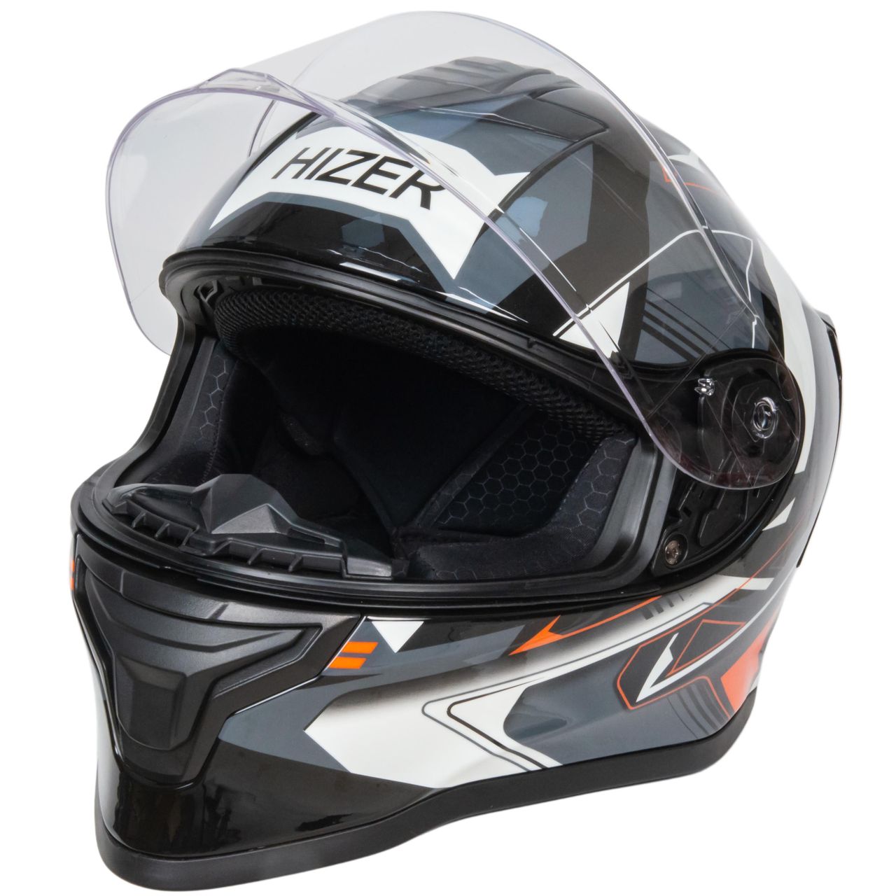 Шлем мото интеграл HIZER J5325 №3 (L) orange