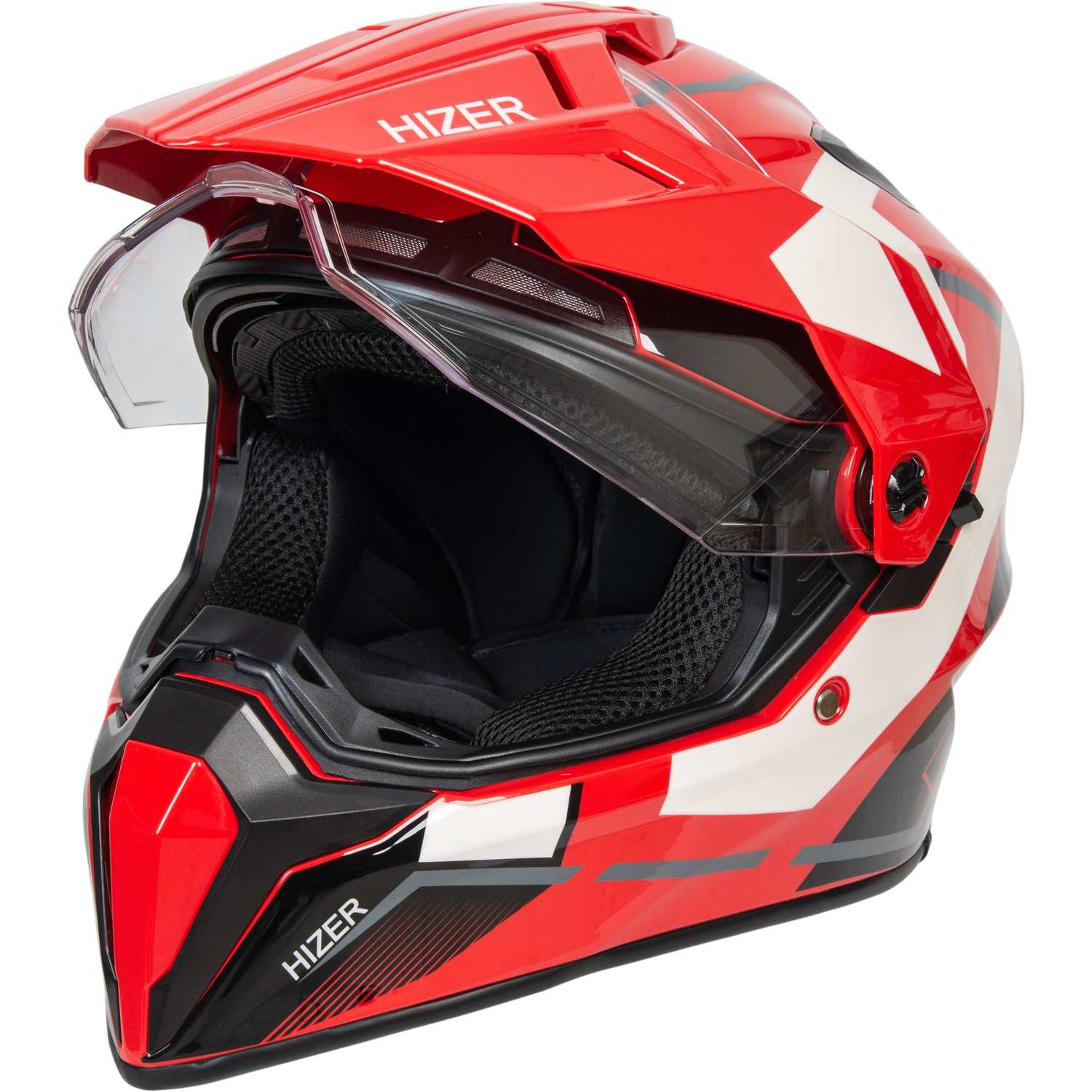 Шлем мото мотард HIZER J6808 №2 (XXL) red (2 визора)