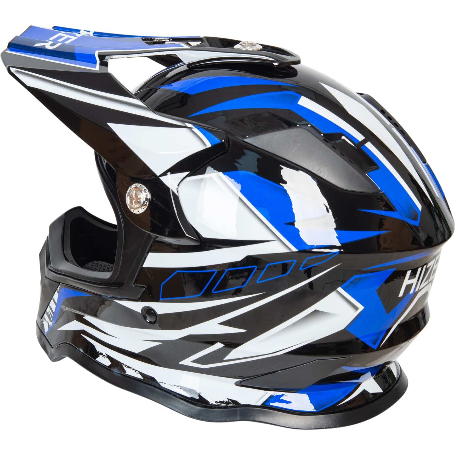 Шлем мото кроссовый HIZER B6197 №4 (S) black/blue/white