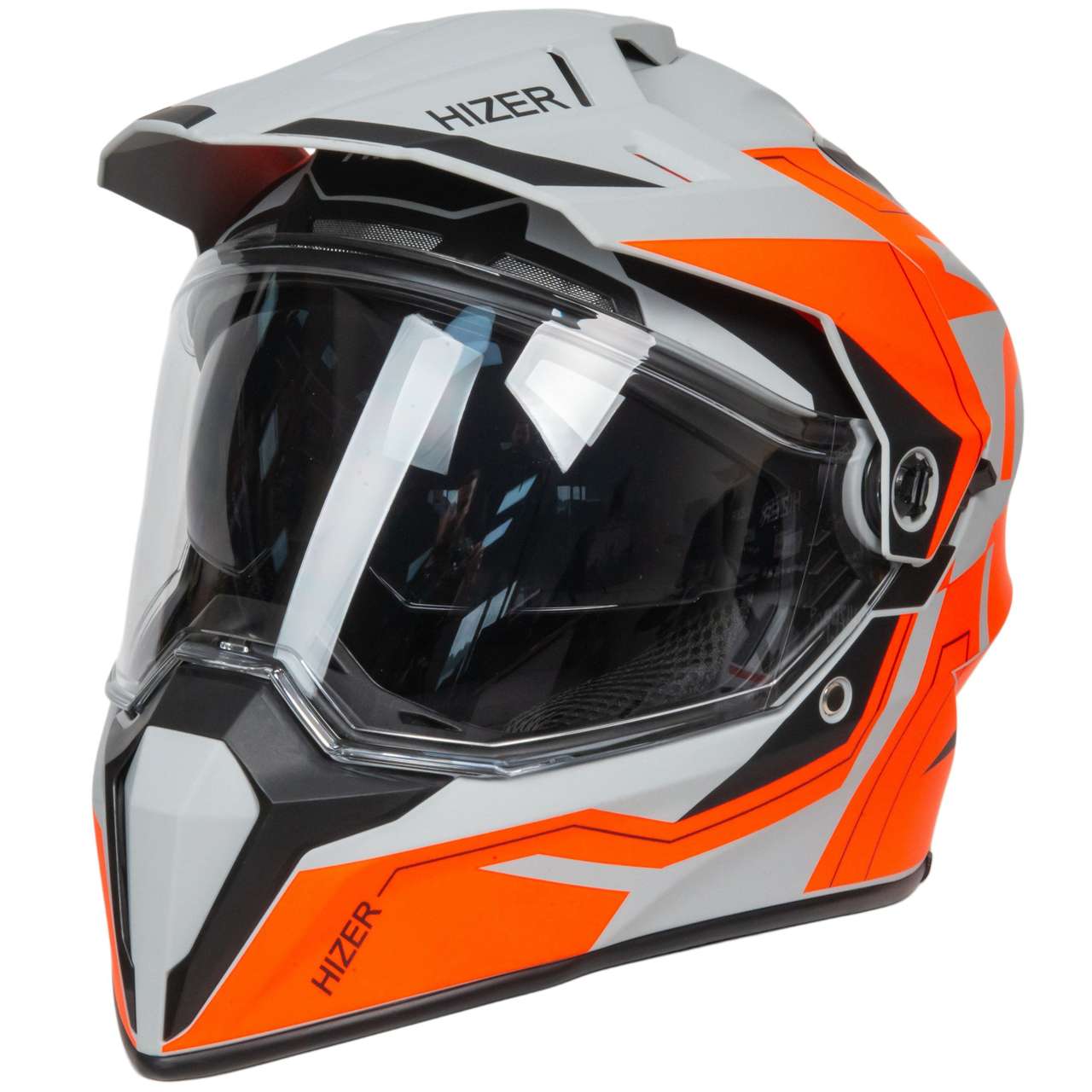 Шлем мото мотард HIZER J6808 №1 (XL) matte grey