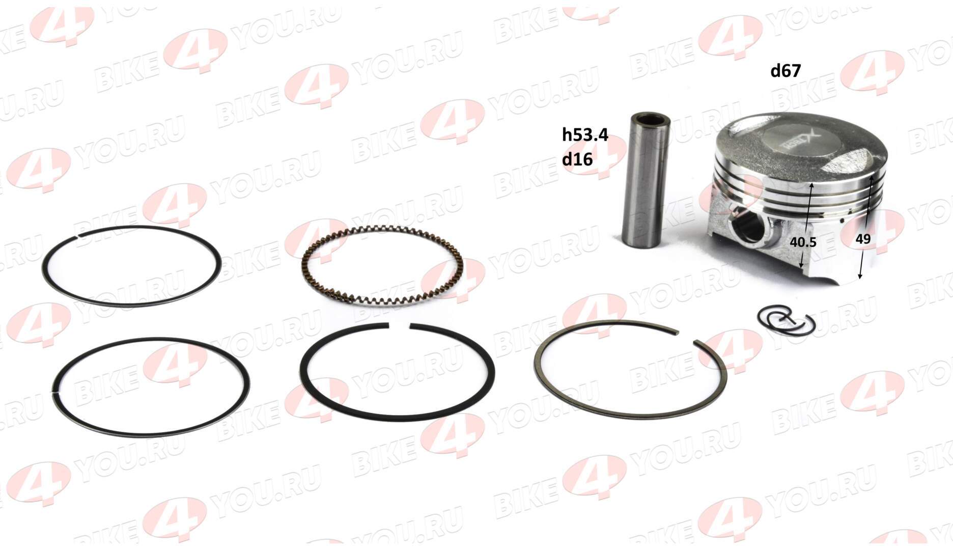 Поршень в сборе 167FMM CG250B X-TECH