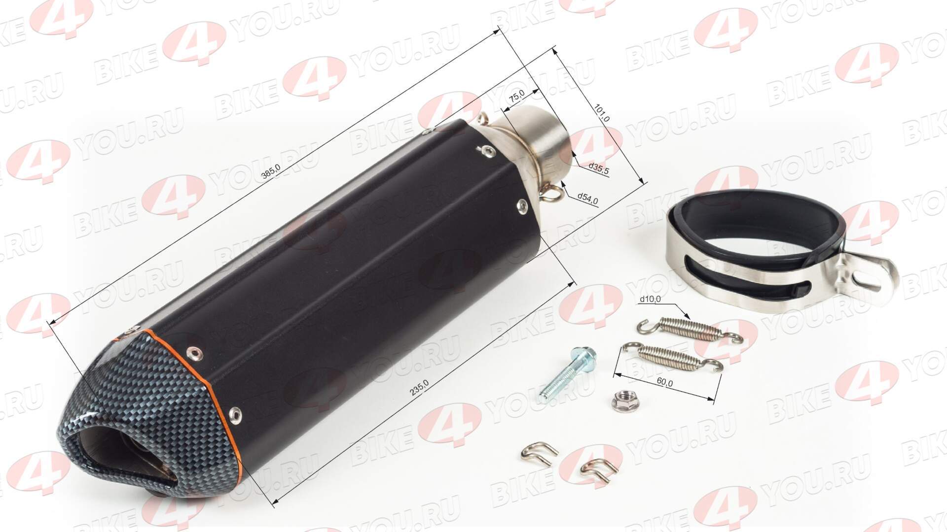 Глушитель AKRAPOVIC  №3 шестигранный черный