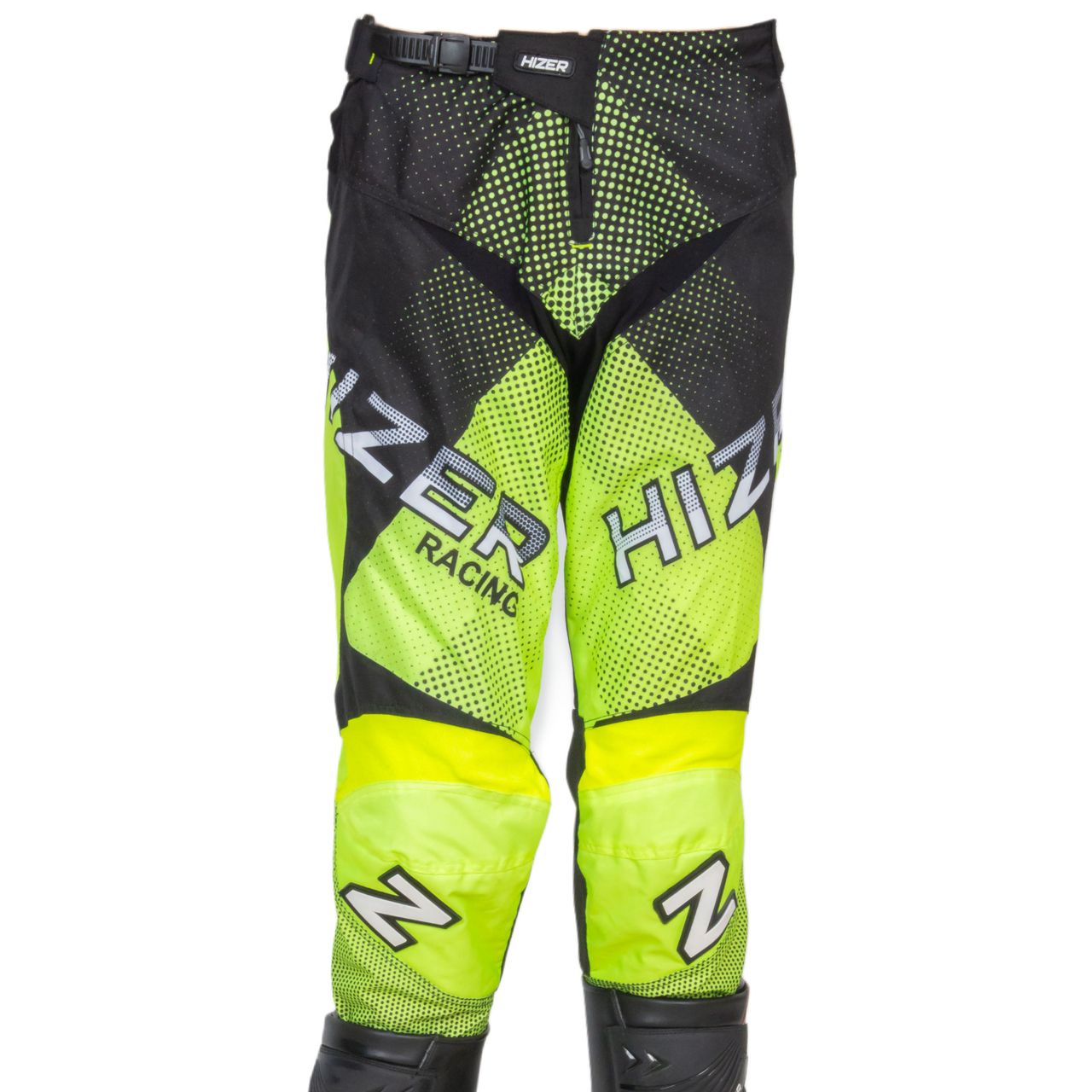 Штаны для мотокросса HIZER / Neon-Green/White (M)