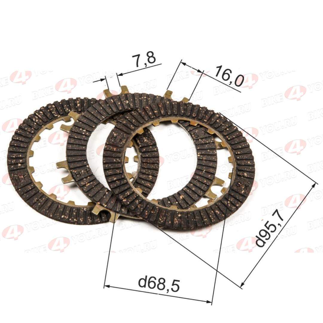 Диск сцепления YX 139FMB, 147FMH, 152FMH, 153FMH 50-110см3 (компл 3шт) полуавтомат 