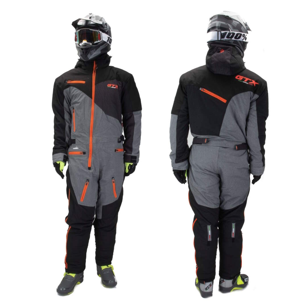 Комбинезон для снегохода GTX №3 black-orange (текстиль) (XXXL)