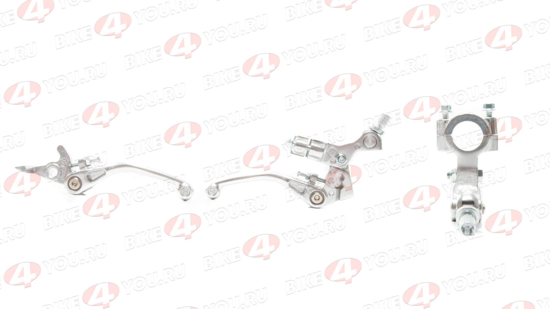 Рычаг сцепл.+тормоза складные c силиконовыми накладками черные/хром