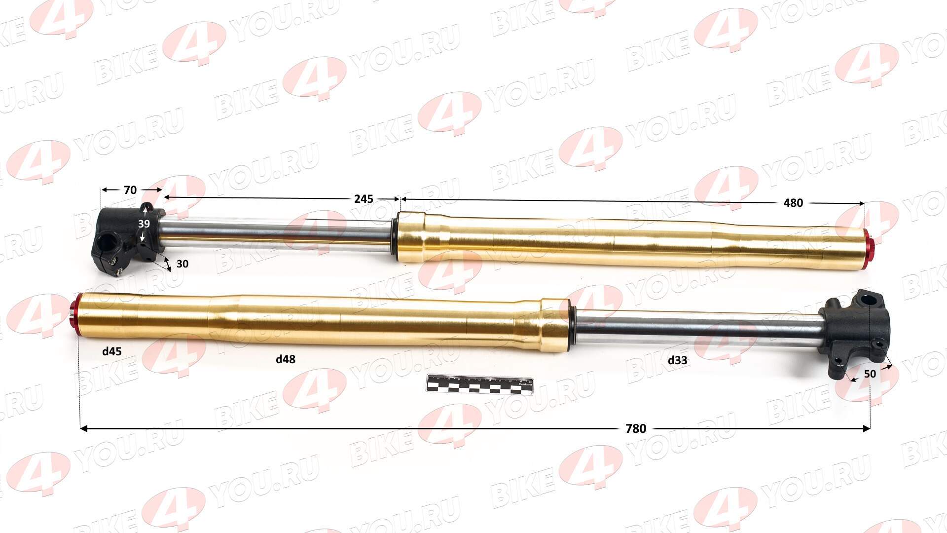 Амортизатор L=780 передний d45x48 (перья, компл.)