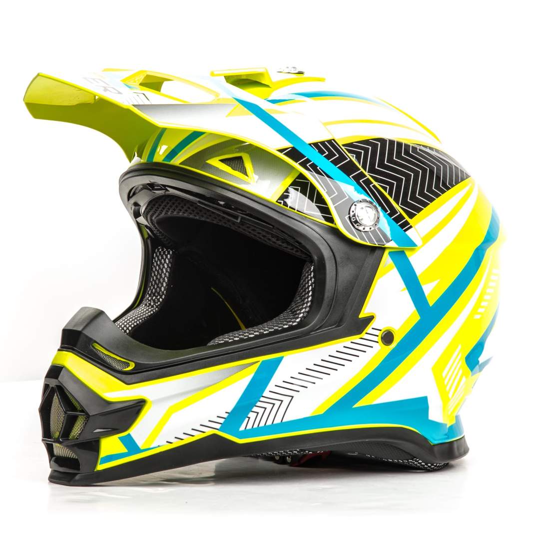 Шлем мото кроссовый HIZER B6196 №1 (L) yellow