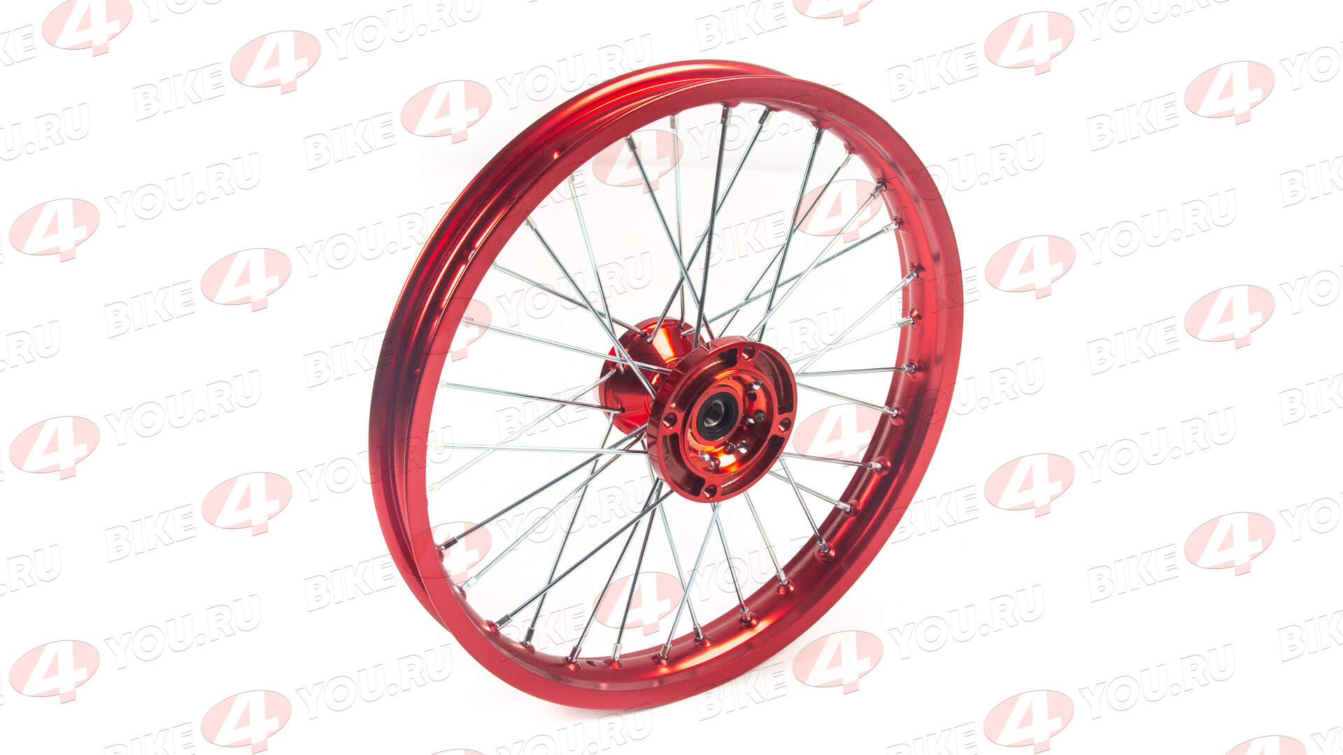 Обод передний 17" (1,60-R17 d=15mm) CNC ступица, алюминий/красный X-TECH