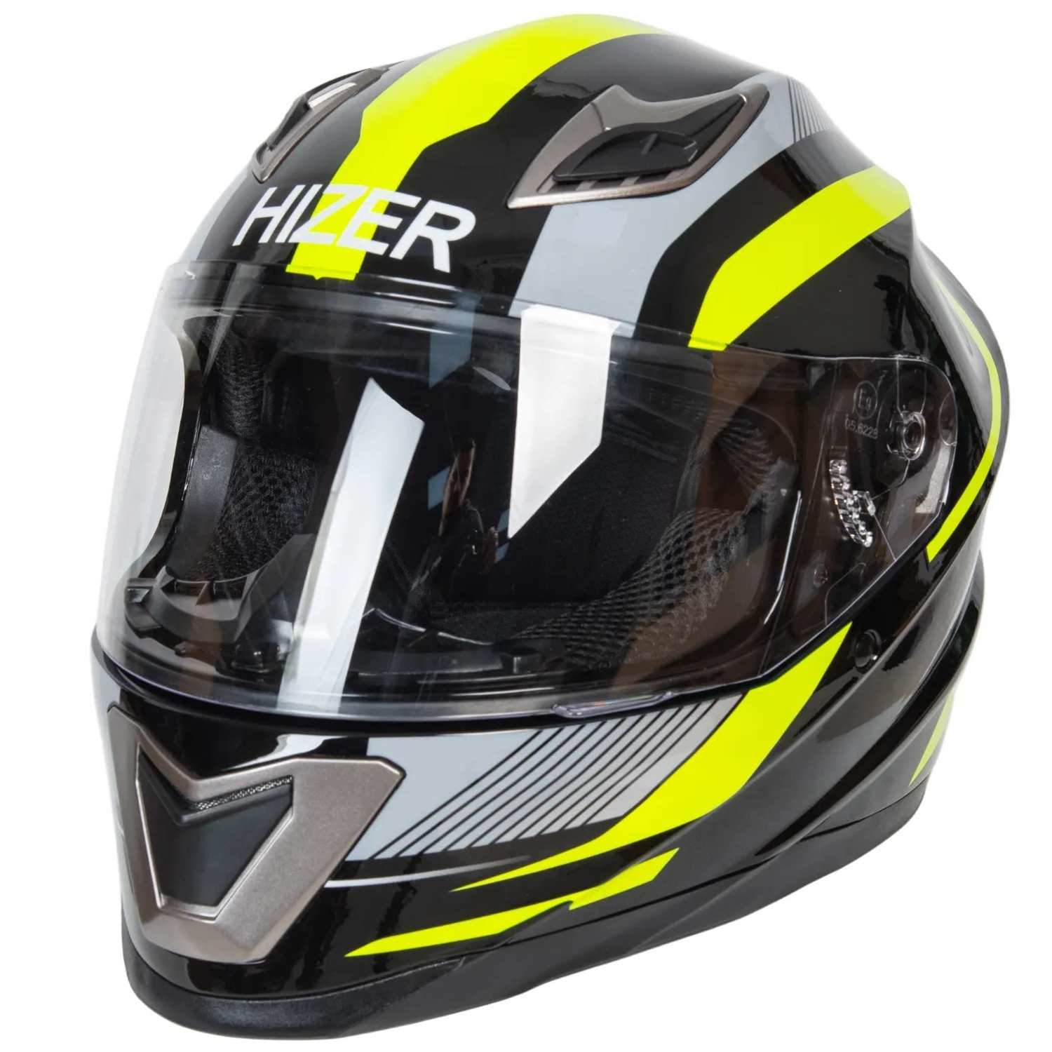 Шлем мото интеграл HIZER B562 №1 (L)  black/yellow