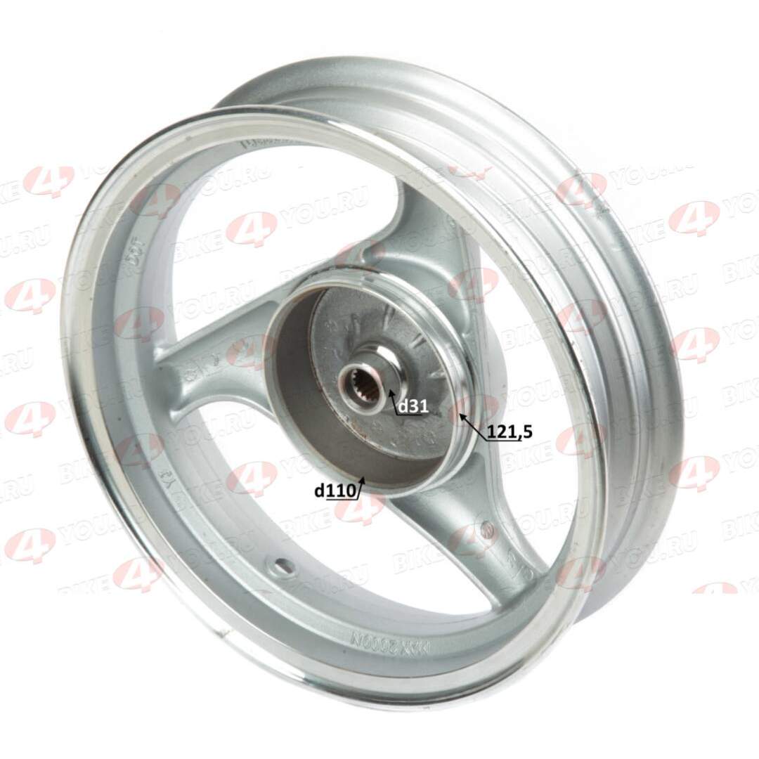 Обод задний 2,50-12" (18 шлицов) 1E40QMB (Stels QJ50)