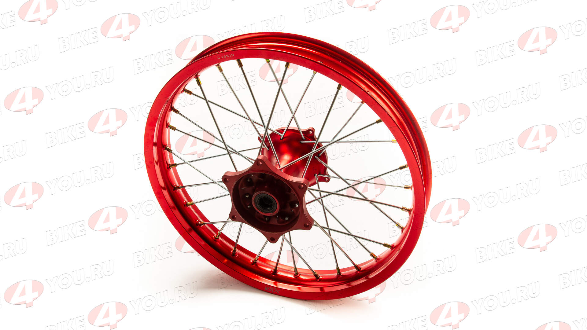 Обод задний 19" (2,15-R19 d=17mm) CNC ступица, алюминий/красный X-TECH