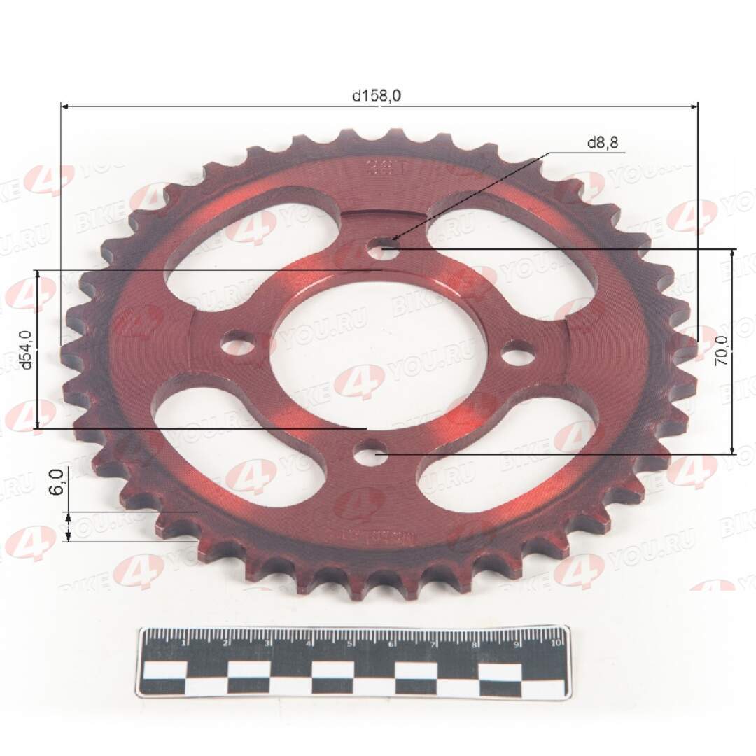 Венец, звезда ведомая (420-38) 4х70х54 красная