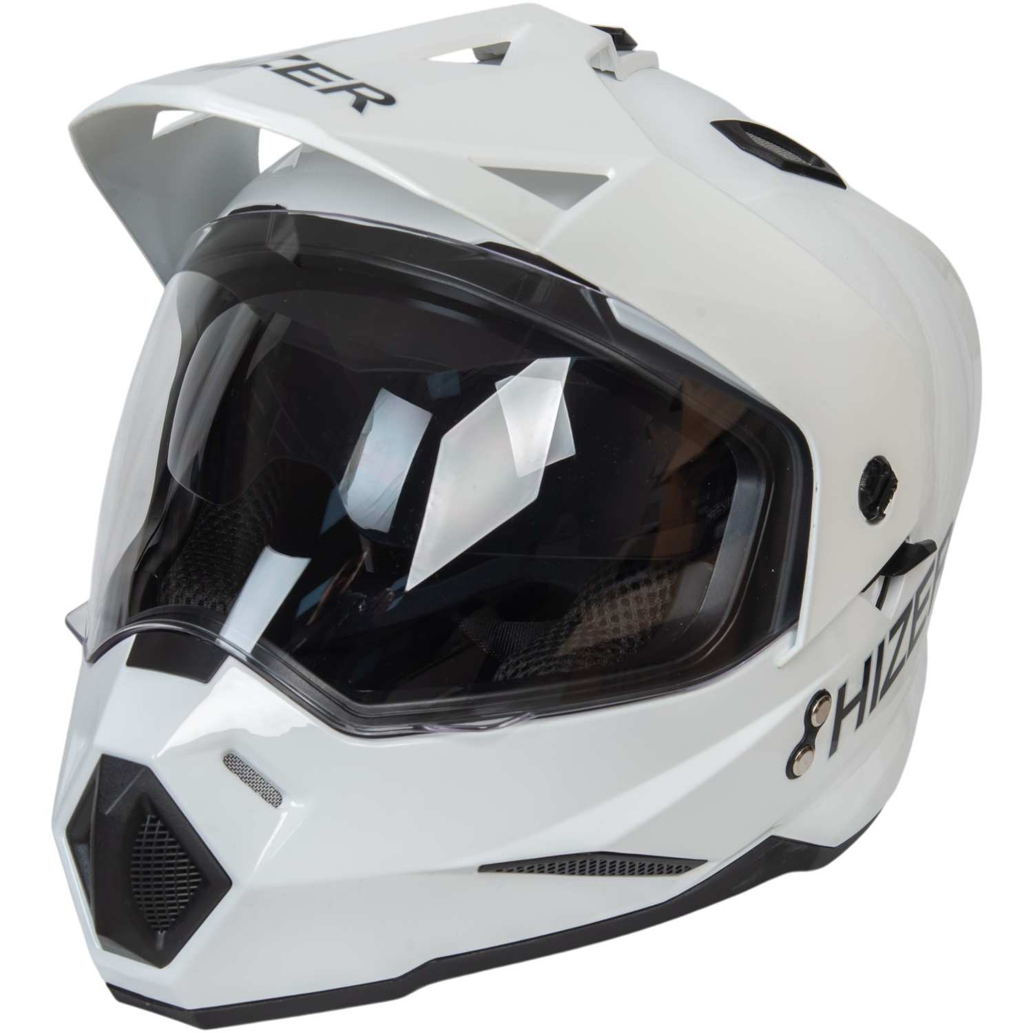 Шлем мото мотард HIZER J6802 №2 (S) white (2 визора)