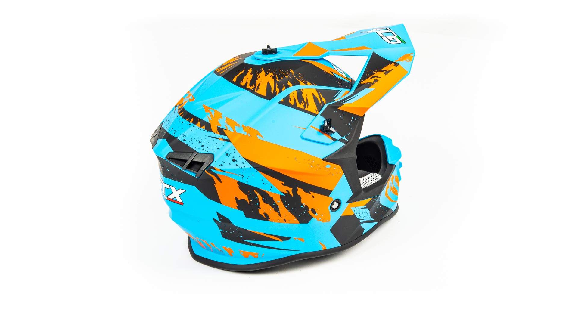 Шлем мото кроссовый GTX 633 №2 (M) BLUE/ORANGE BLACK