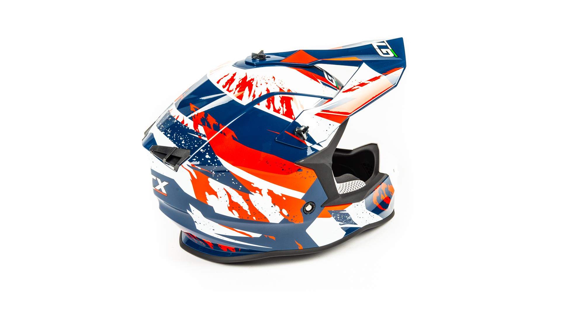 Шлем мото кроссовый GTX 633 №3 (XL) BLUE/RED WHITE