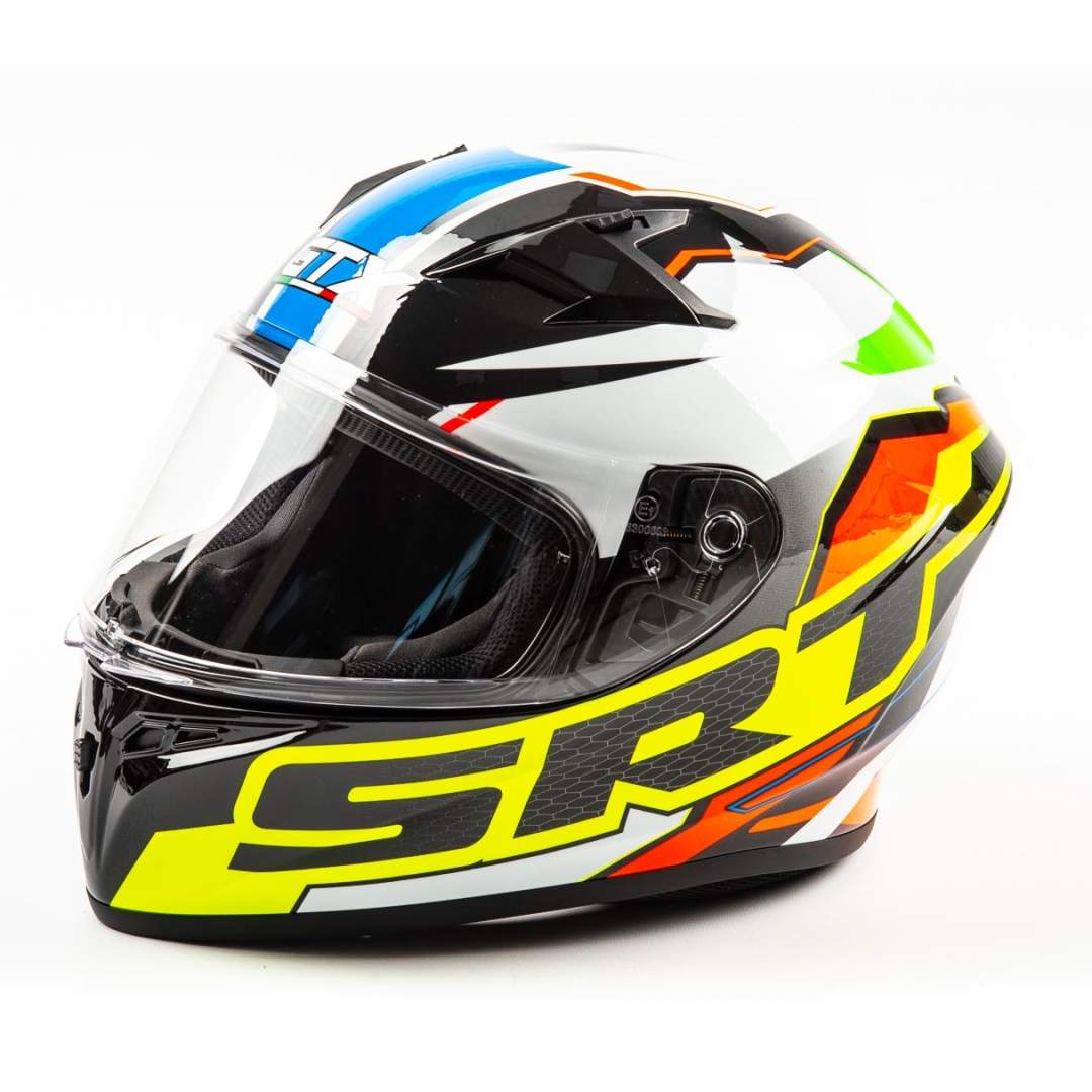 Шлем мото интеграл GTX 578 №2 (S) BLACK/ ORANGE GREEN