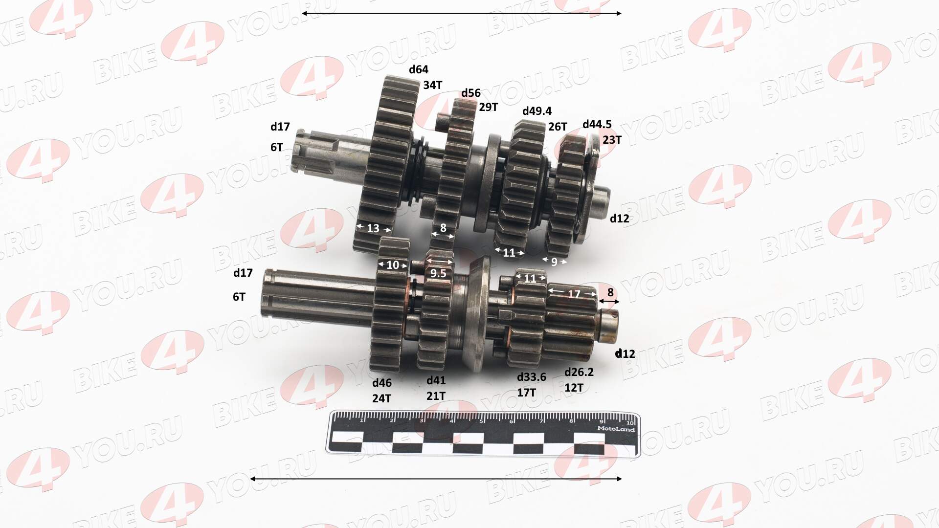 КПП в сборе 152FMH, 153FMH 110см3 (6001+6203+6201) 