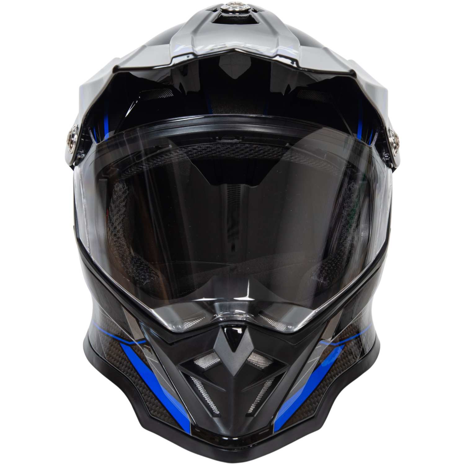 Шлем мото мотард HIZER B6197-1 №6 (S) black/blue