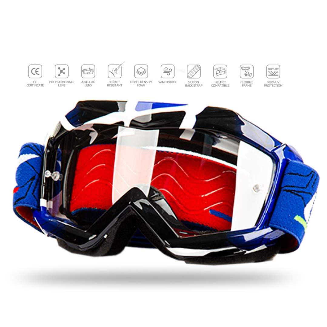 Очки Мотокросс GTX 5018 синие (детские)