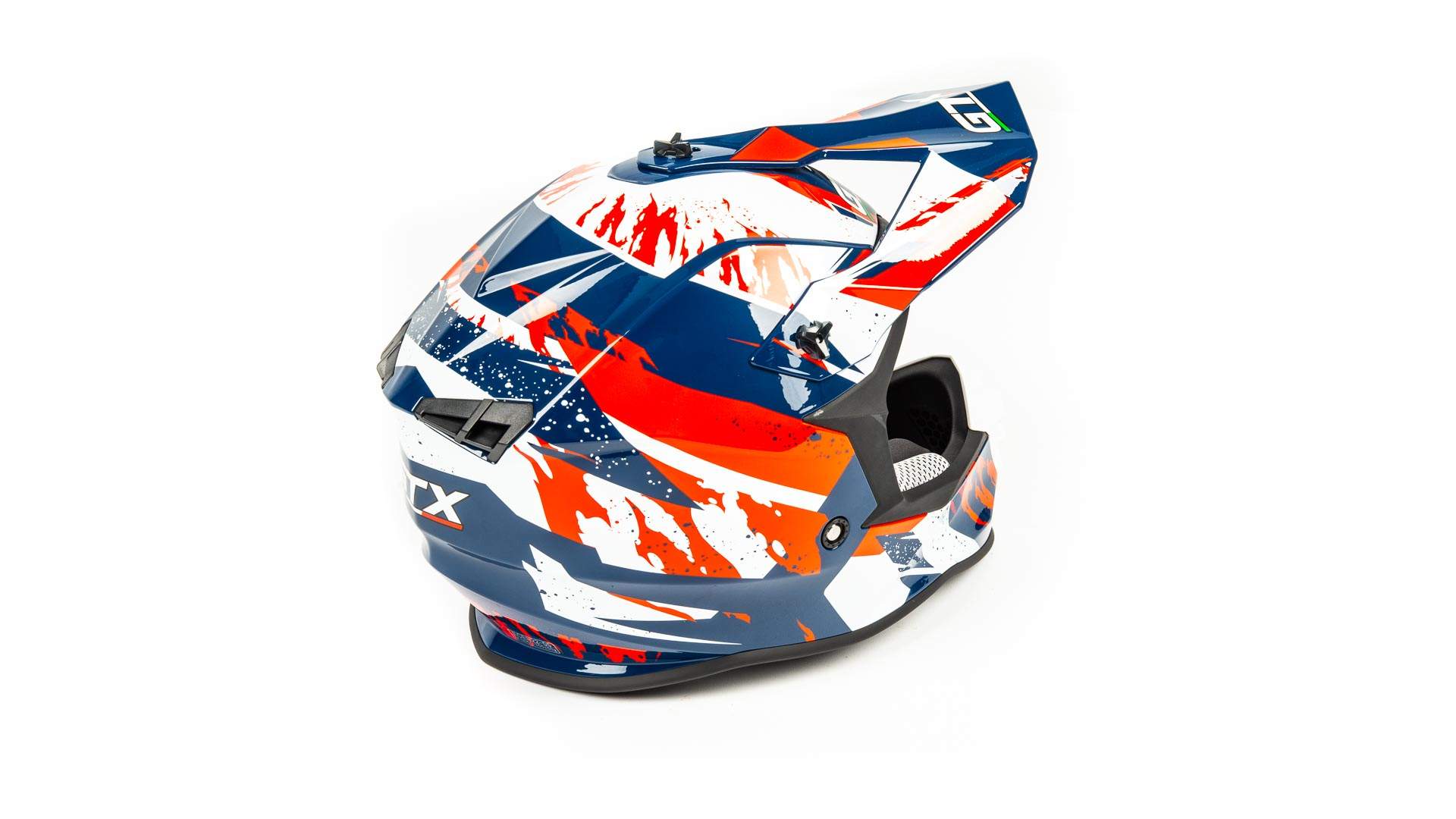 Шлем мото кроссовый GTX 633 №3 (M) BLUE/RED WHITE