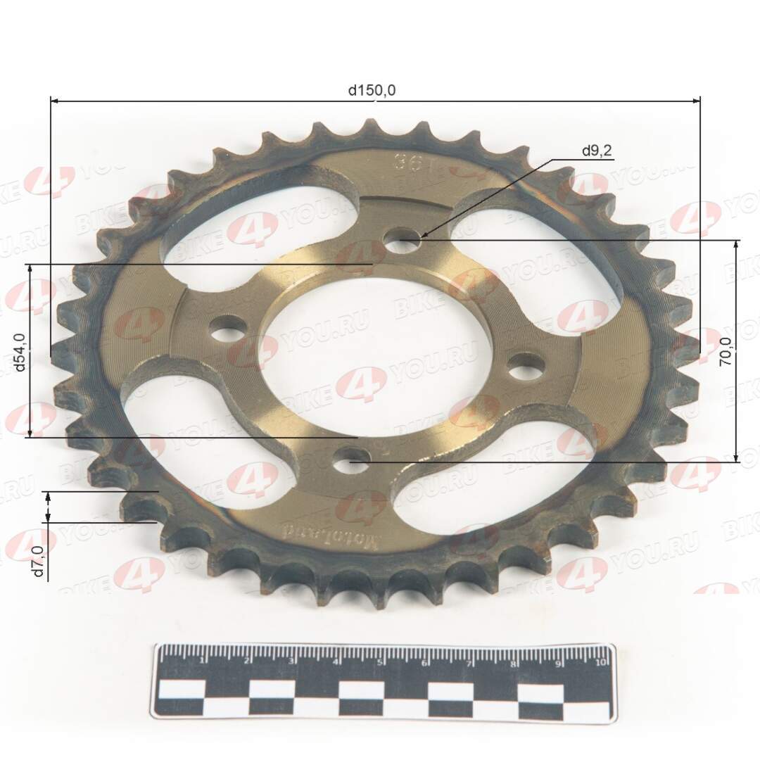 Венец, звезда ведомая (428-36) сталь, закаленные зубья Альфа/Дельта 4х70х54