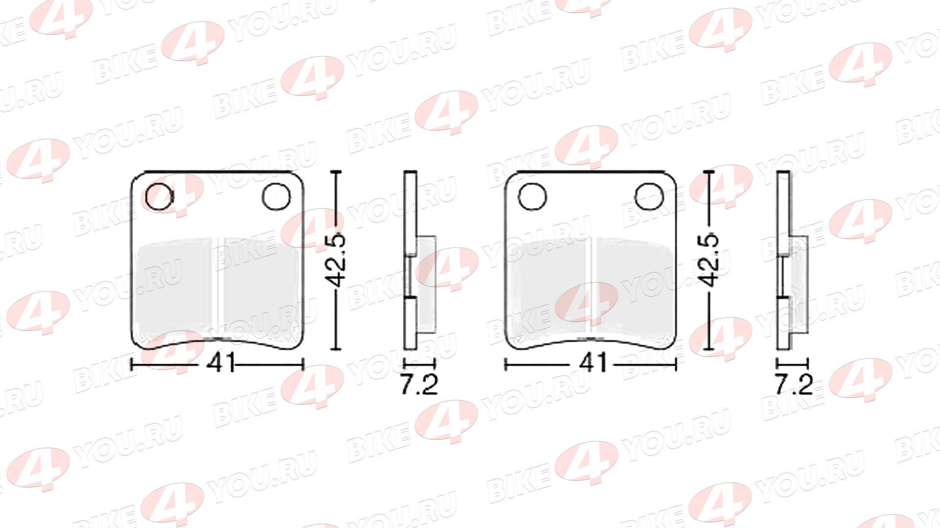 Колодки тормозные дисковые  №9 X-TECH (less-metallic) медь
