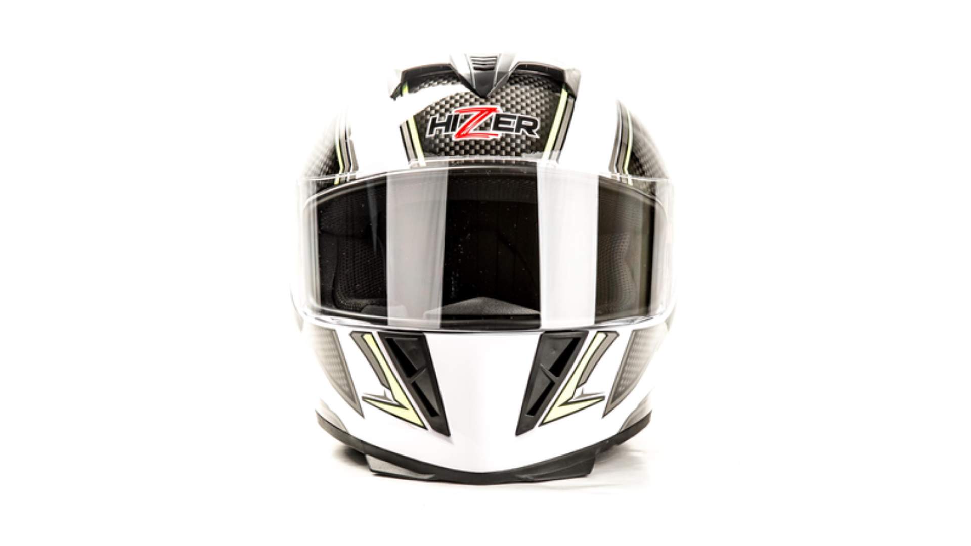 Шлем мото интеграл HIZER J5311 №2 (XL)  white/lemon