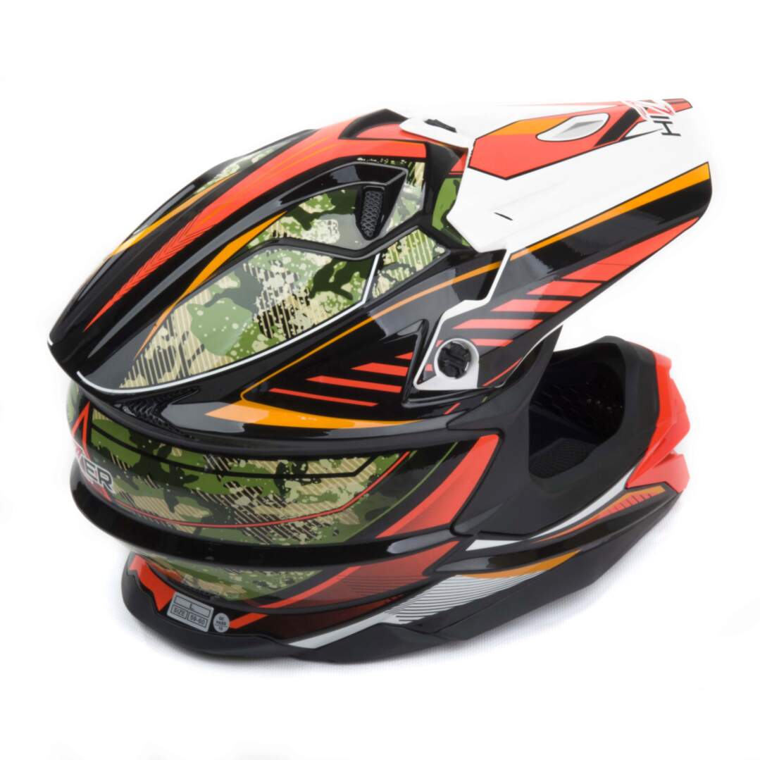 Шлем мото кроссовый HIZER J6803 №5 (S) BLACK/NEON FUCHSIA