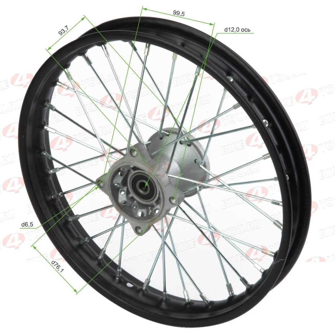 Обод передний 14" (1,40-R14 d=12mm) сталь/черный