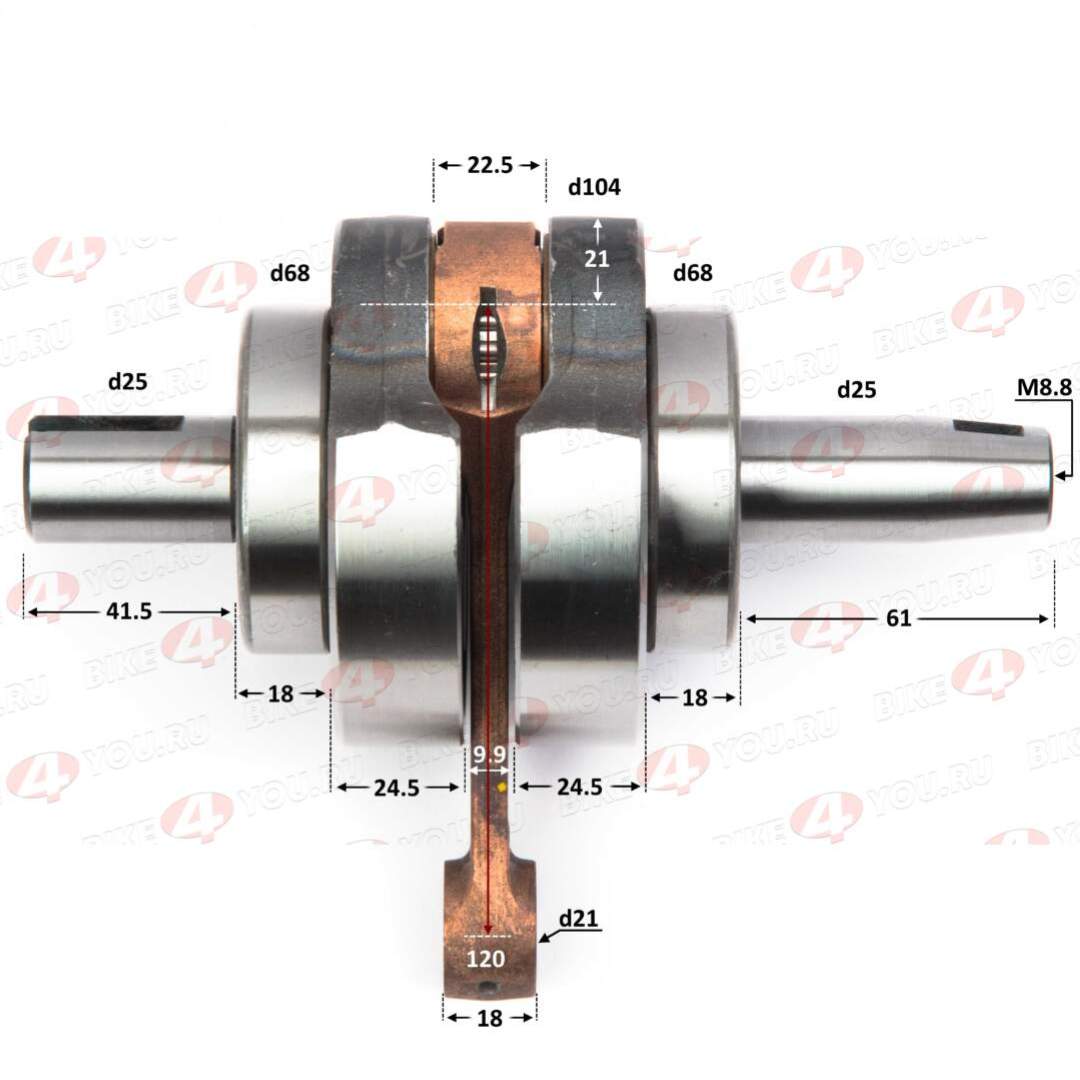 Коленвал 166MM M7 2str 250см3 LONCIN
