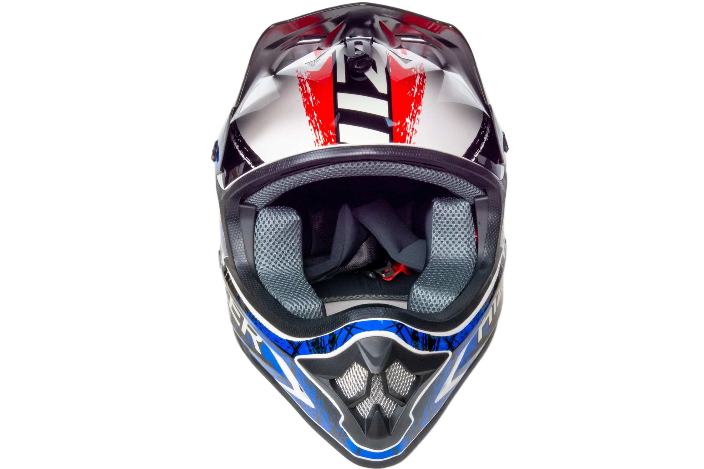 Шлем мото кроссовый HIZER J6805 №1 (S) black/white/blue