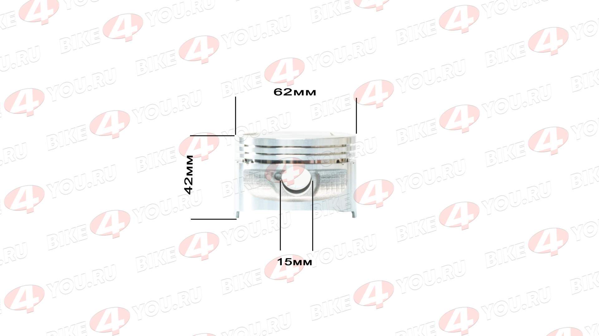 Поршень в сборе W190 4V 190см3 (4х клапанный) D=62 ZS 