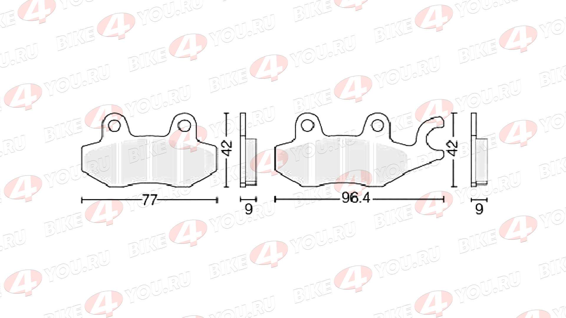 Колодки тормозные дисковые  №2 X-TECH (less-metallic) медь