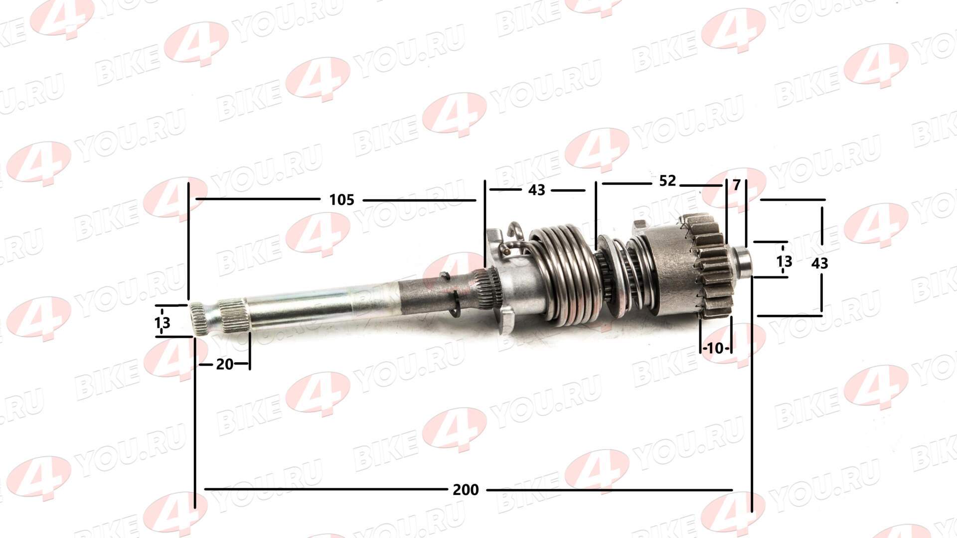 Вал кикстартера в сборе 139FMB, 147FMH, 153FMH 50-110см3