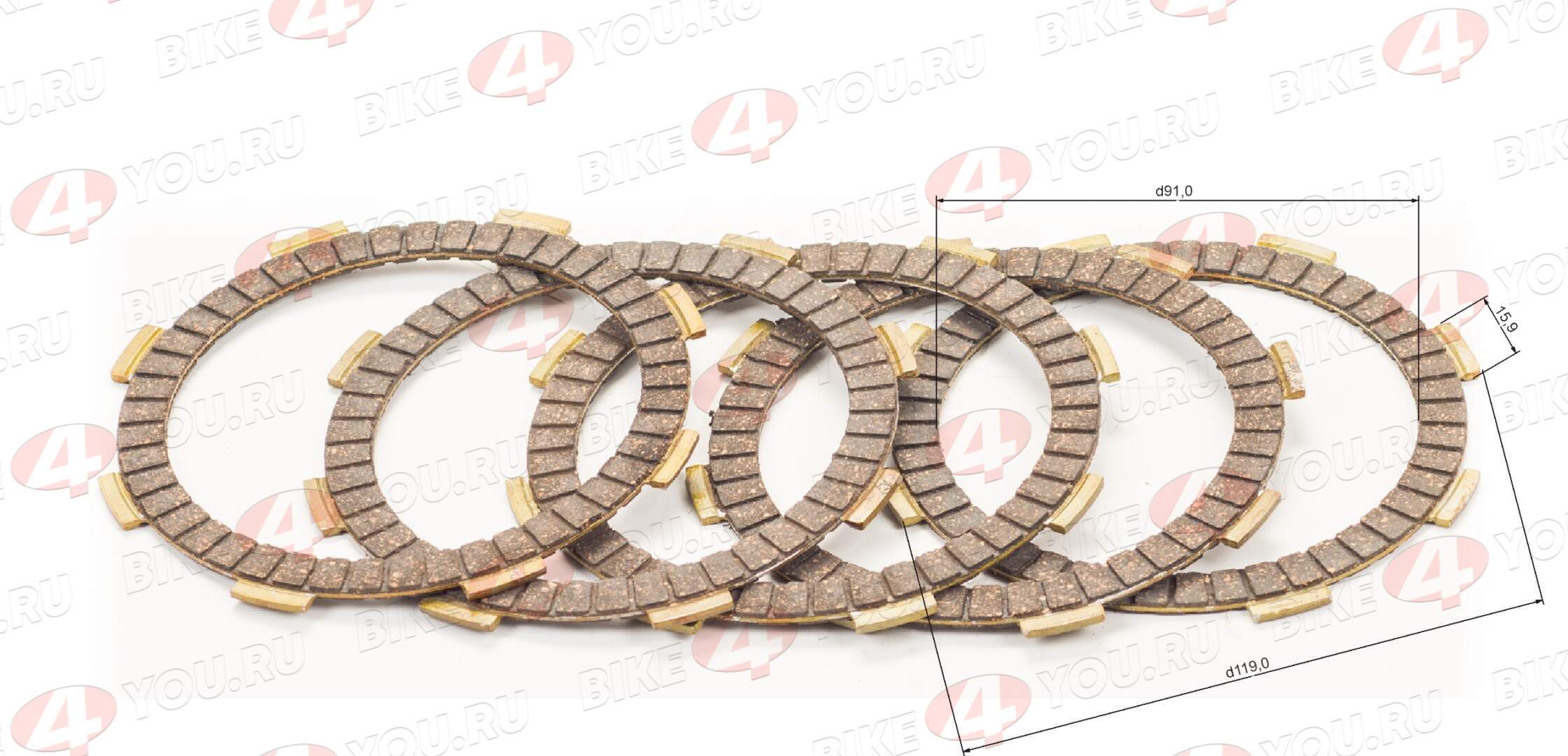 Диски сцепления 164FML,166FMM (CBN/CGN200/CGN250) текстолит