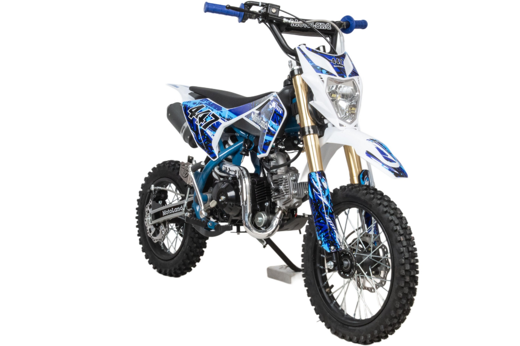 Питбайк  Motoland TCX125 E 14/12 + фара синий