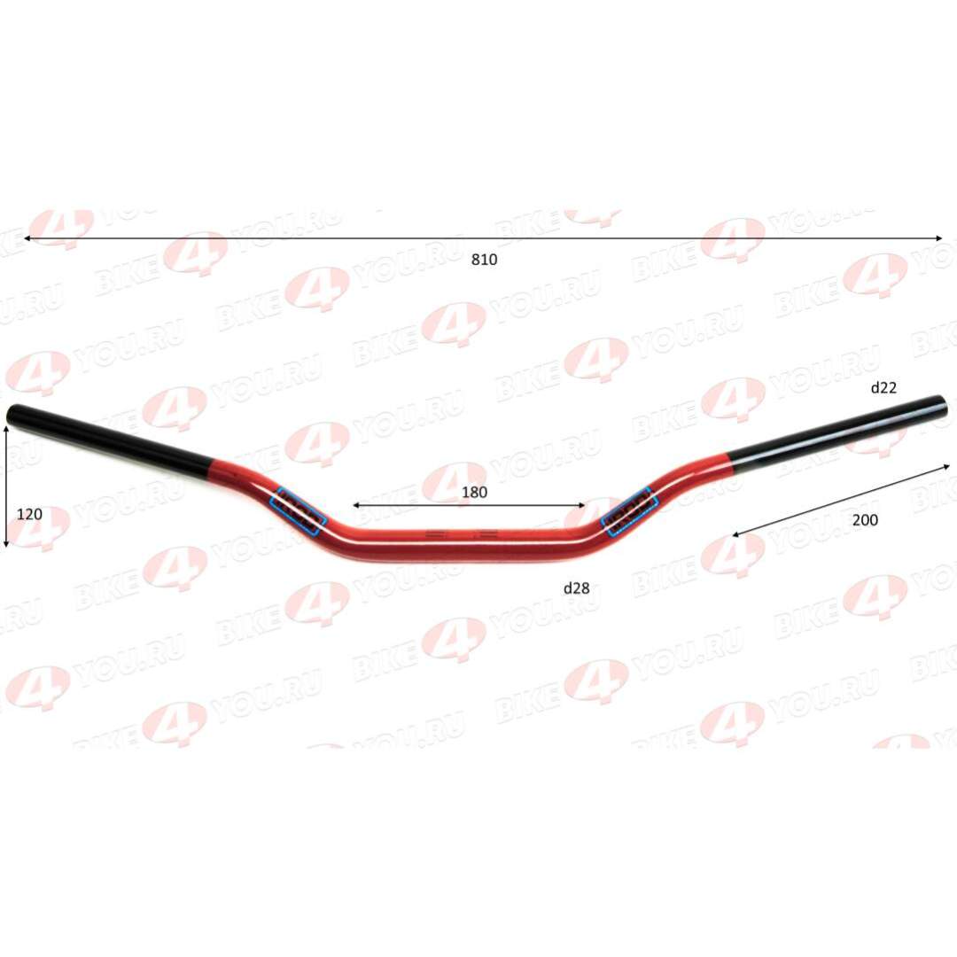 Руль 28мм №3 двухцветный красный