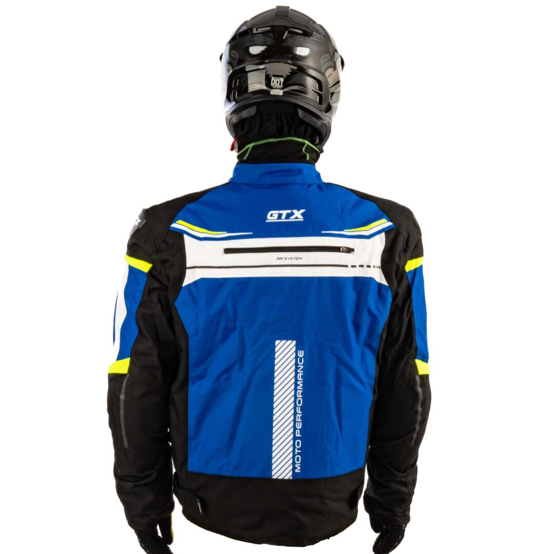 Куртка мотоциклетная (текстиль) GTX EJ-2412 BLACK/LIGHT BLUE (M)