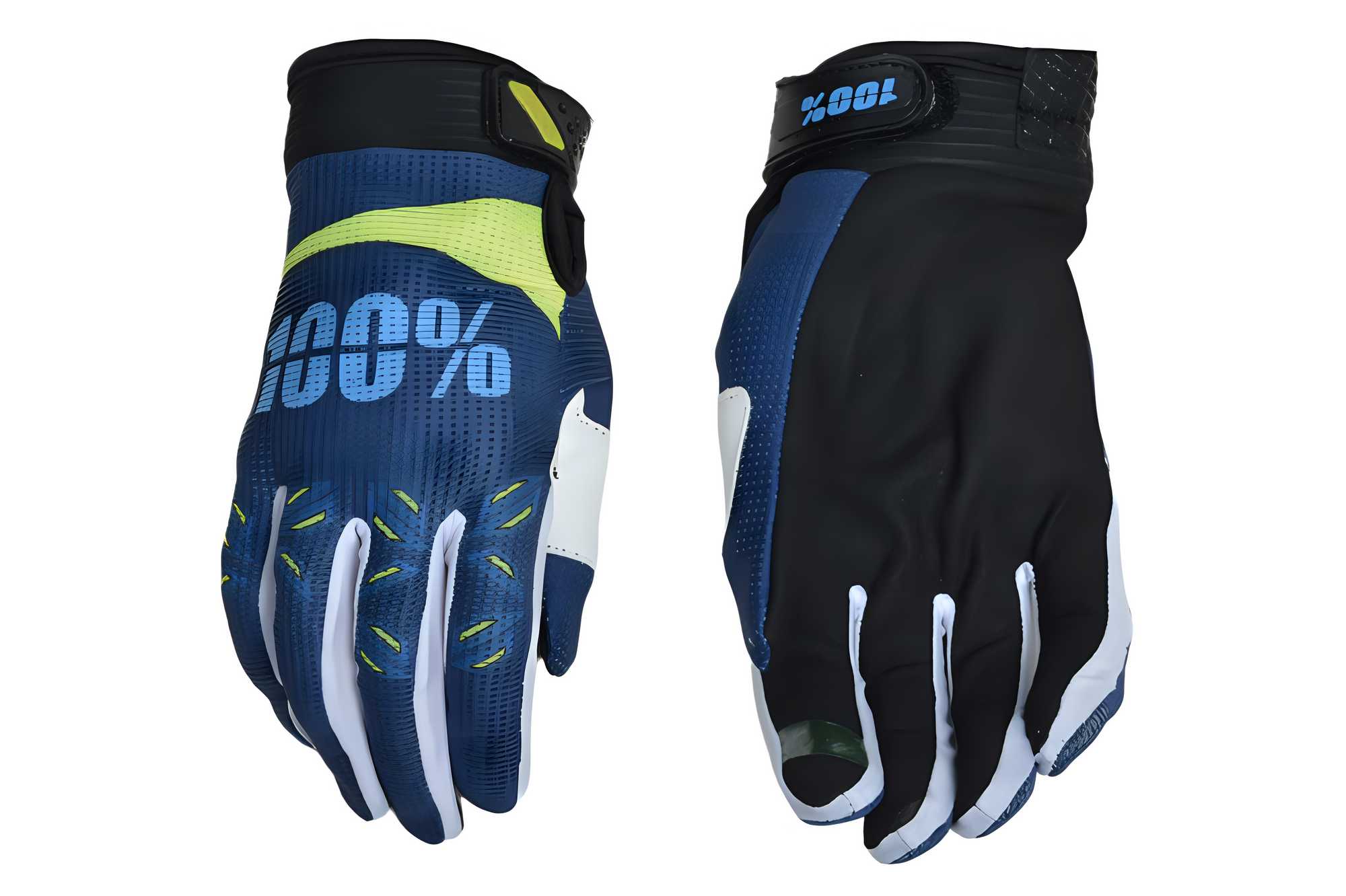 Перчатки мото 100% №9  blue/yellow/ white (XXL) мотокросс