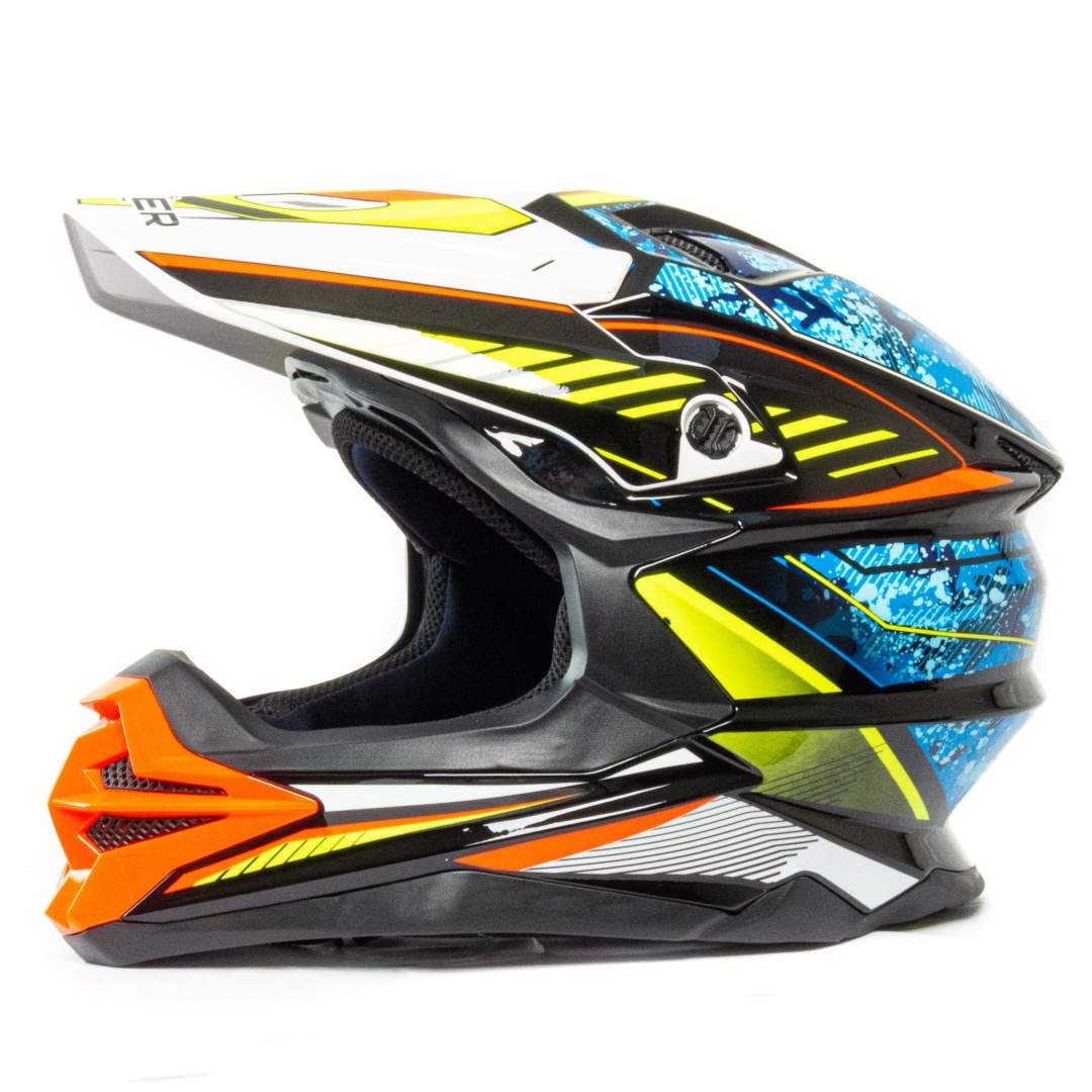 Шлем мото кроссовый HIZER J6803 №4 (S) BLACK/BLUE