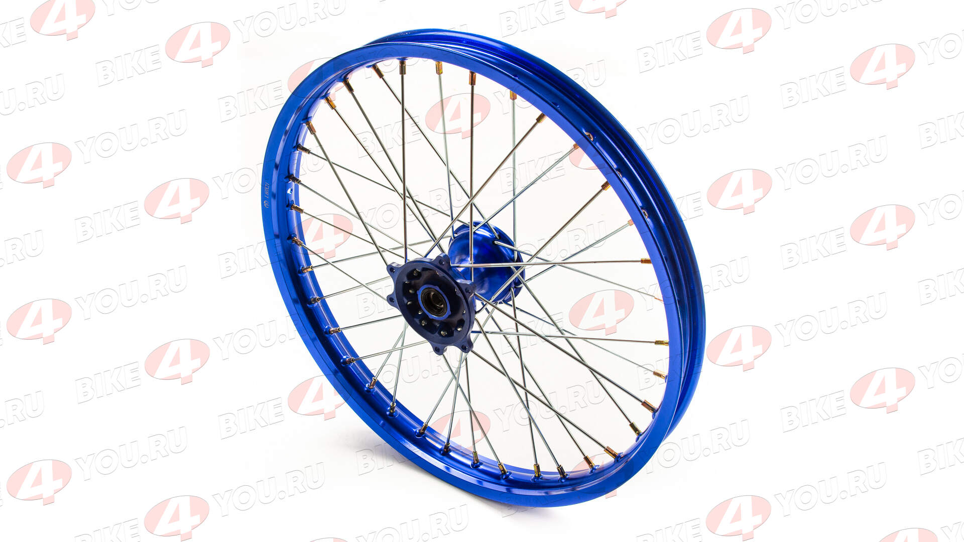 Обод передний 21" (1,60-R21 d=15mm) CNC ступица, алюминий/синий X-TECH (6x116x100)